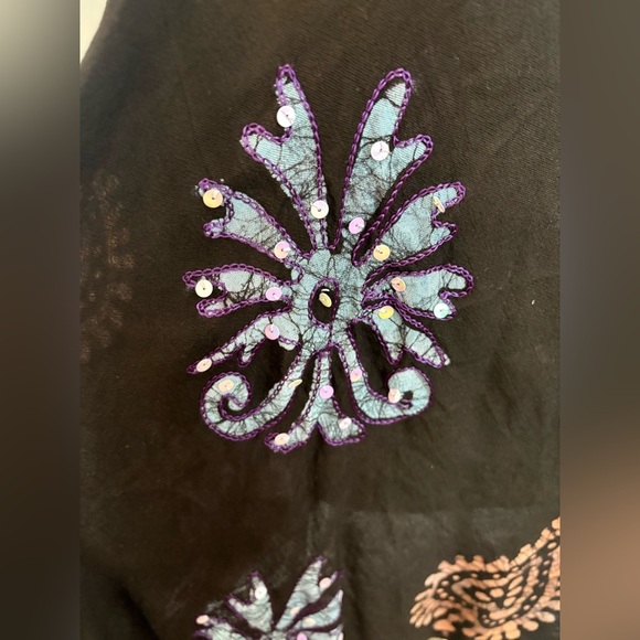 Black and Purple Embellished Mini Dress - Picture 6 of 10